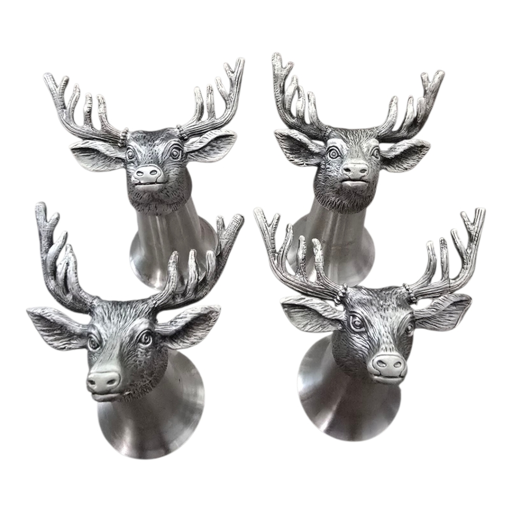 Jagermeister Pewter/ Staineless Steel Deer Shot Glasses Set Of 4